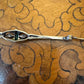 Vintage Sterling Silver Green & Clear Stone Brooch