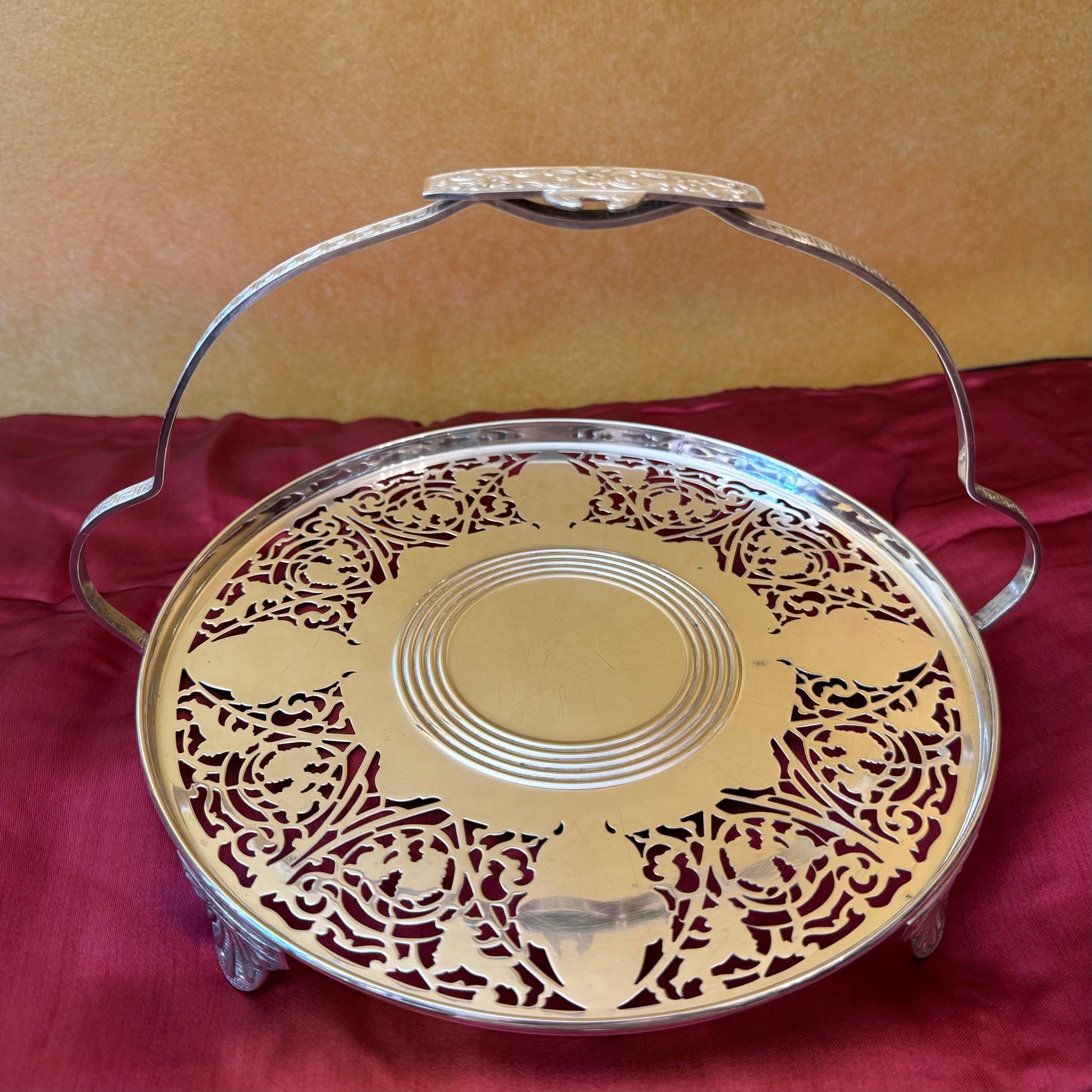 Silver Plate Cake Serving Platter 