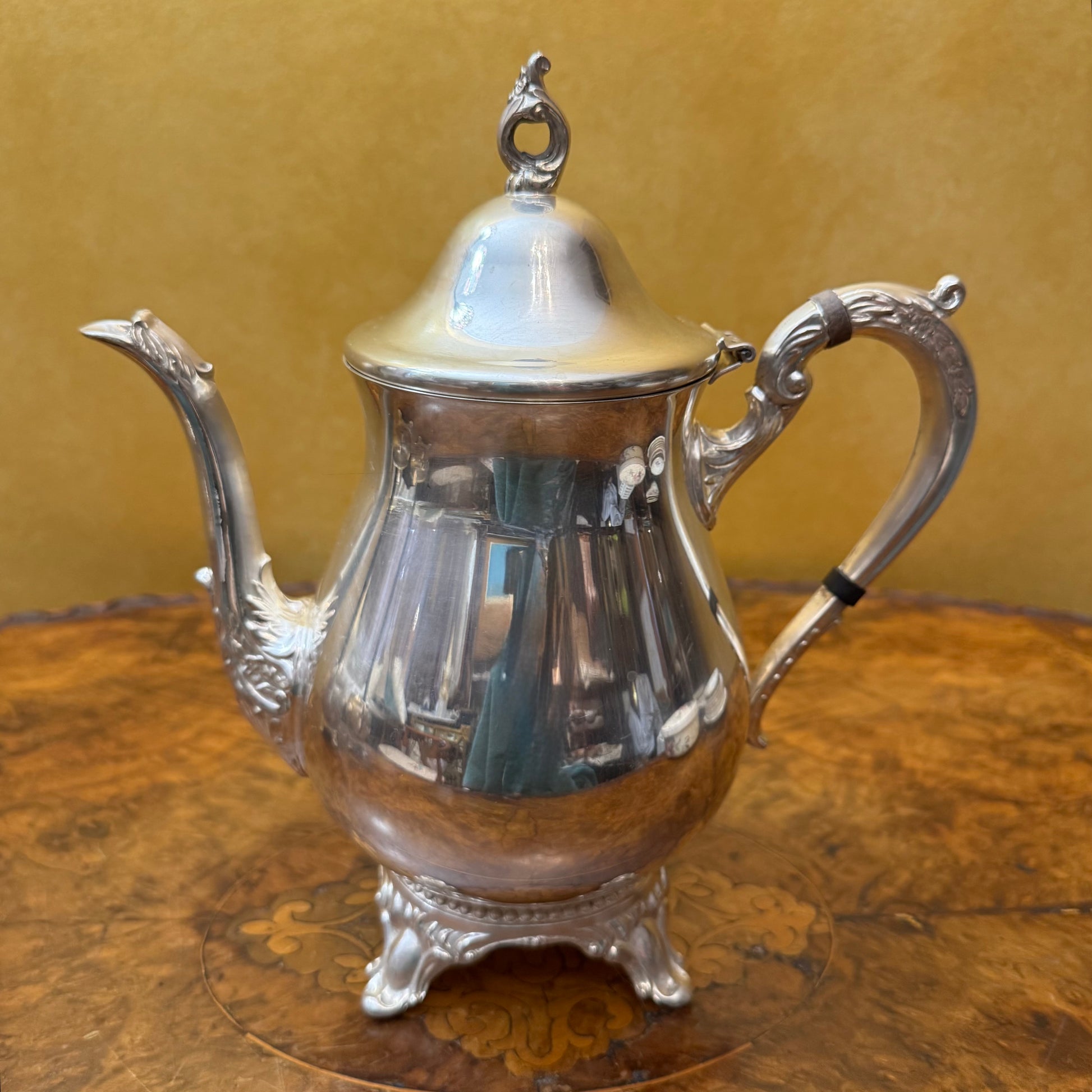 Silver Plate Teapot Sugar Bowl & Milk Jug 