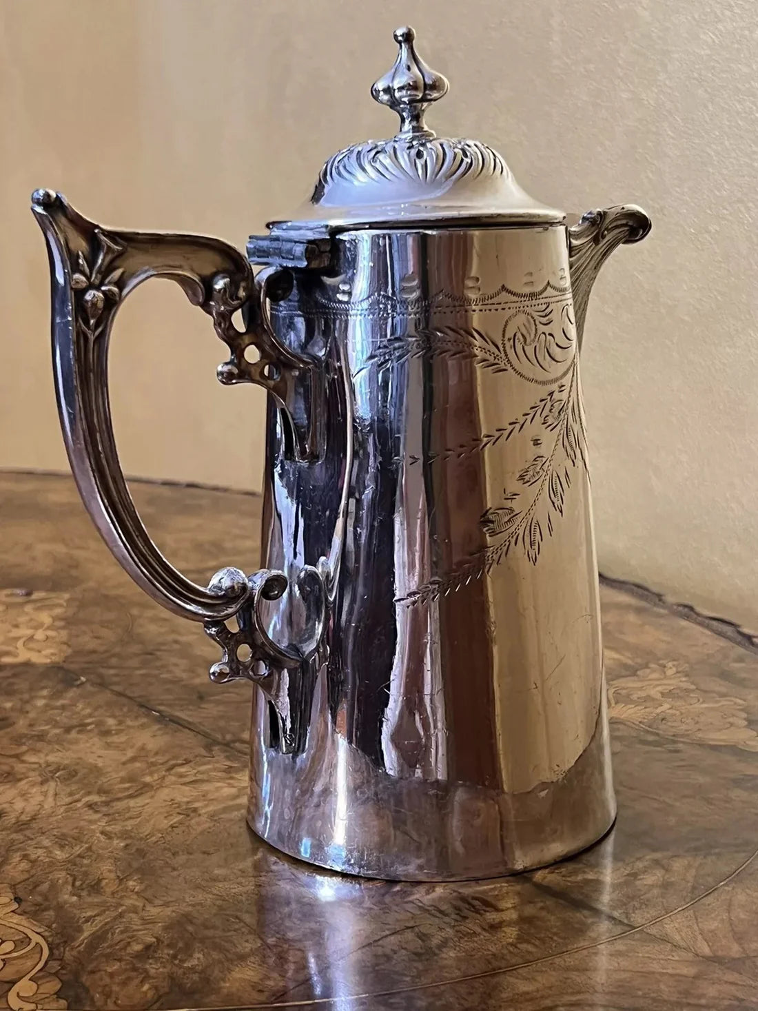 Antique English Silver Plated Coffee Pot
