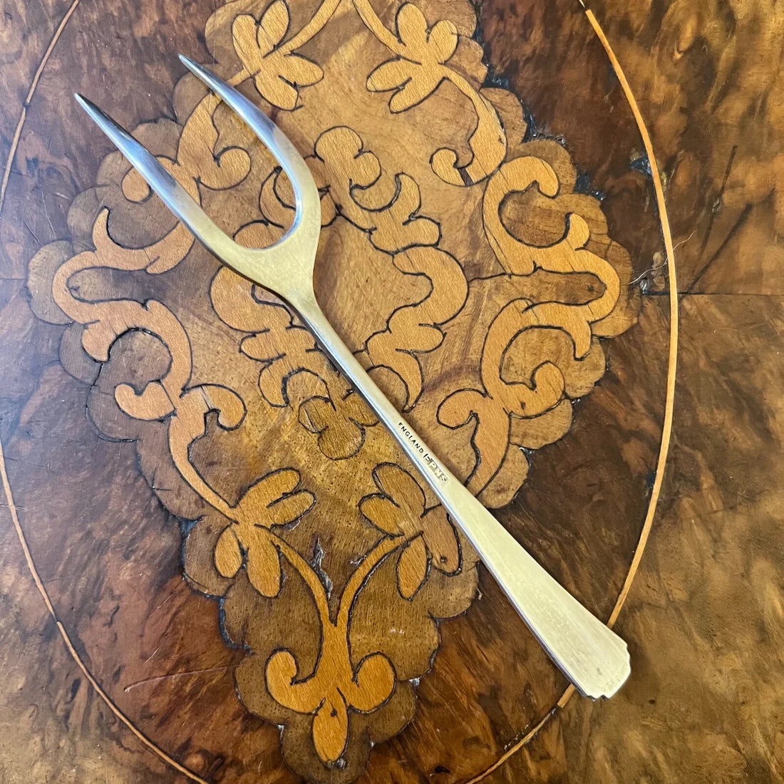 Vintage Silver Plated Meat Or Bread Fork Serving Utensil
