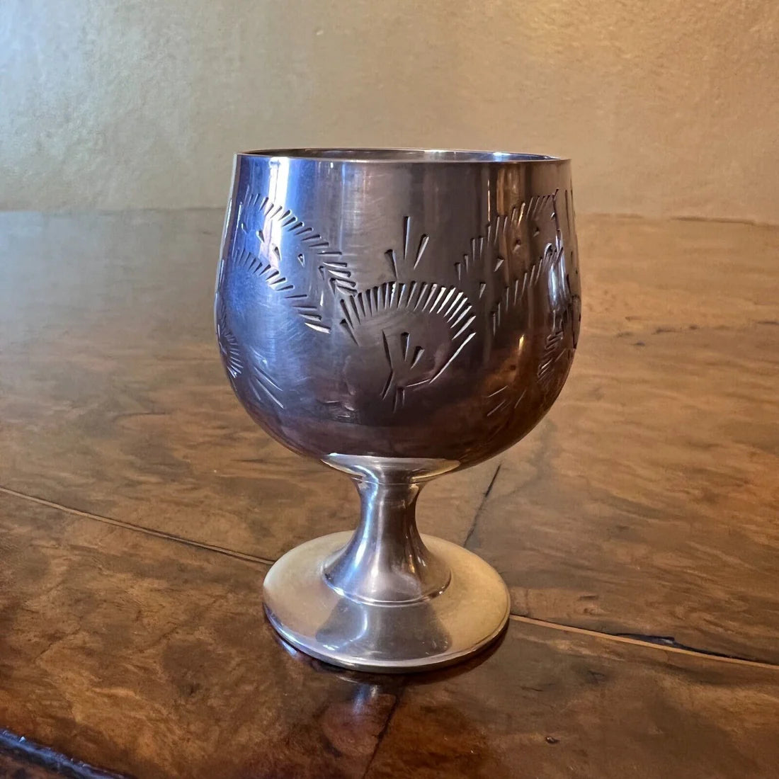 Vintage Silver Plated Port Glasses with Tray