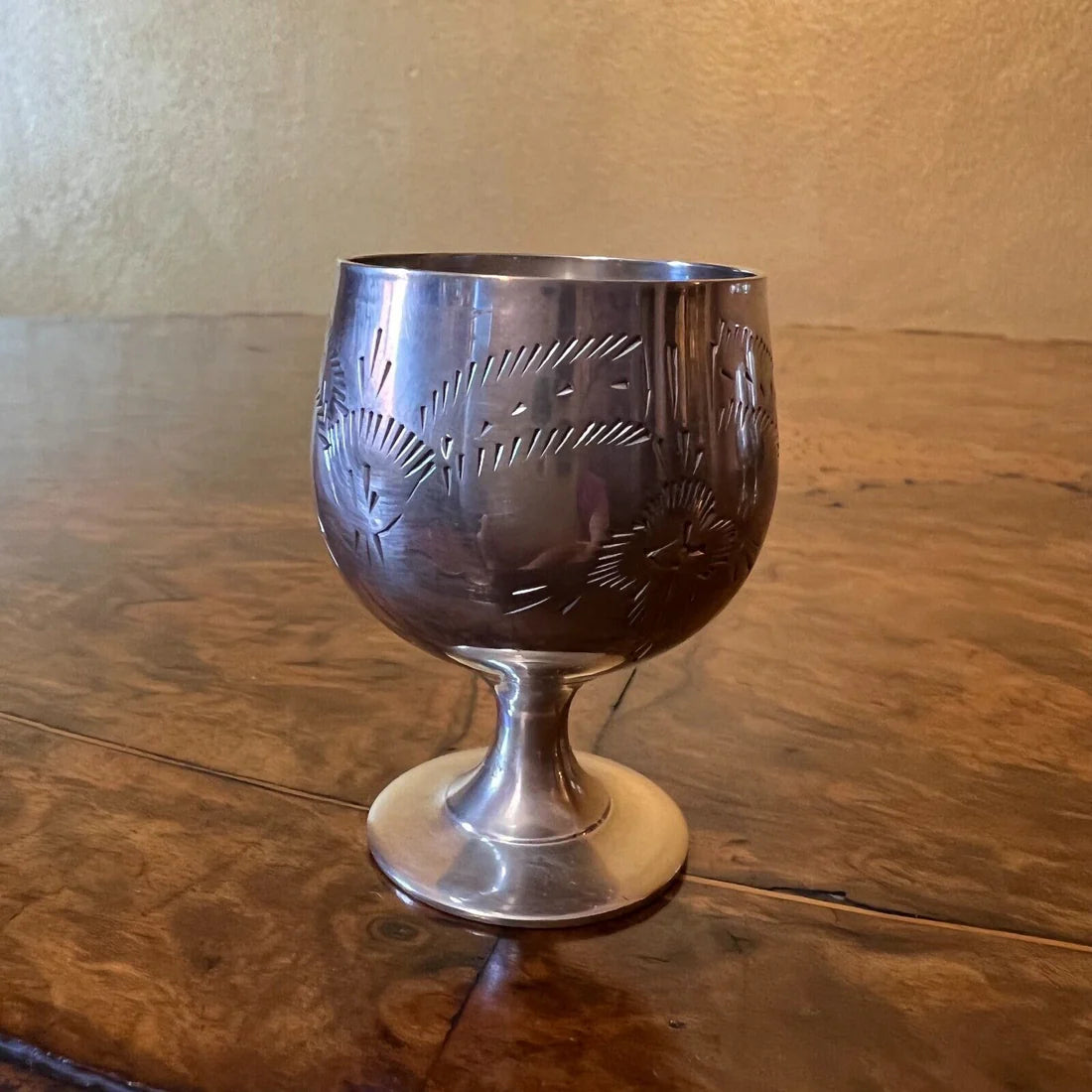 Vintage Silver Plated Port Glasses with Tray