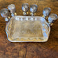 Vintage Silver Plated Port Glasses with Tray
