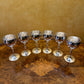 Silver Plated Small Tulip Flutes Long Stem Glasses Set Of Six 