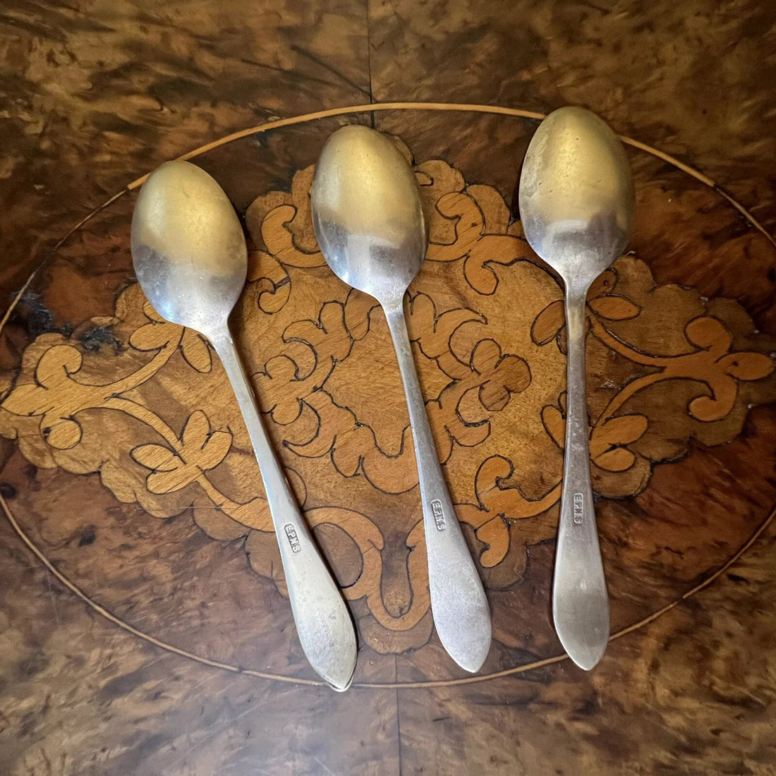 Vintage Silver Plated Tea Spoons Set Of Three