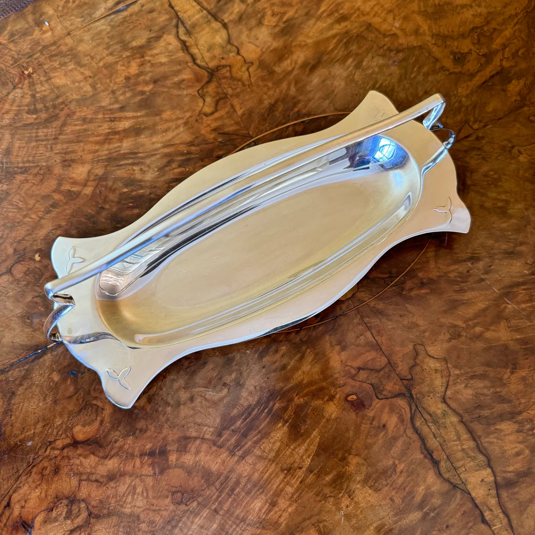 Vintage Silver Plated Tray With Handle