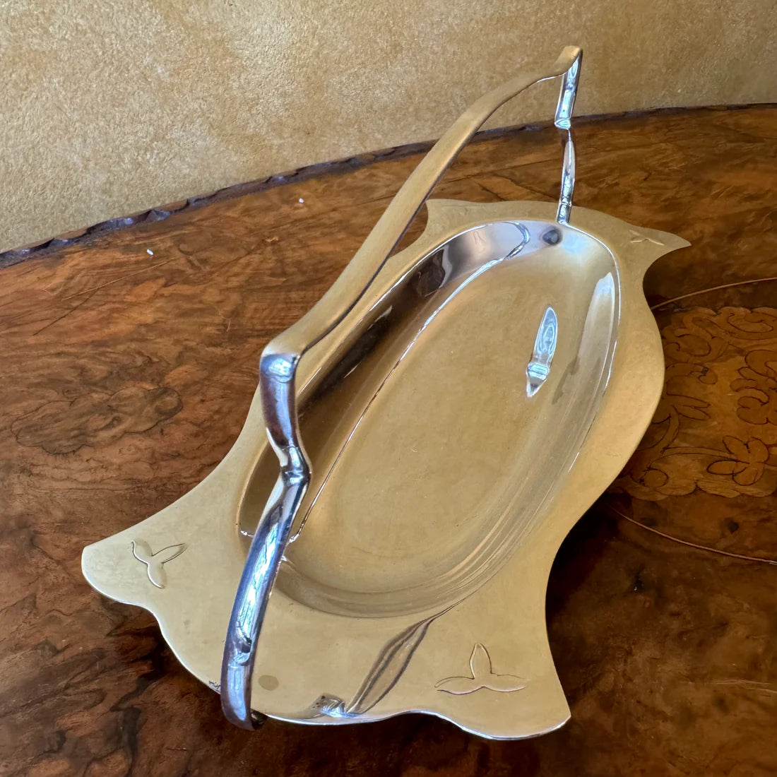 Vintage Silver Plated Tray With Handle