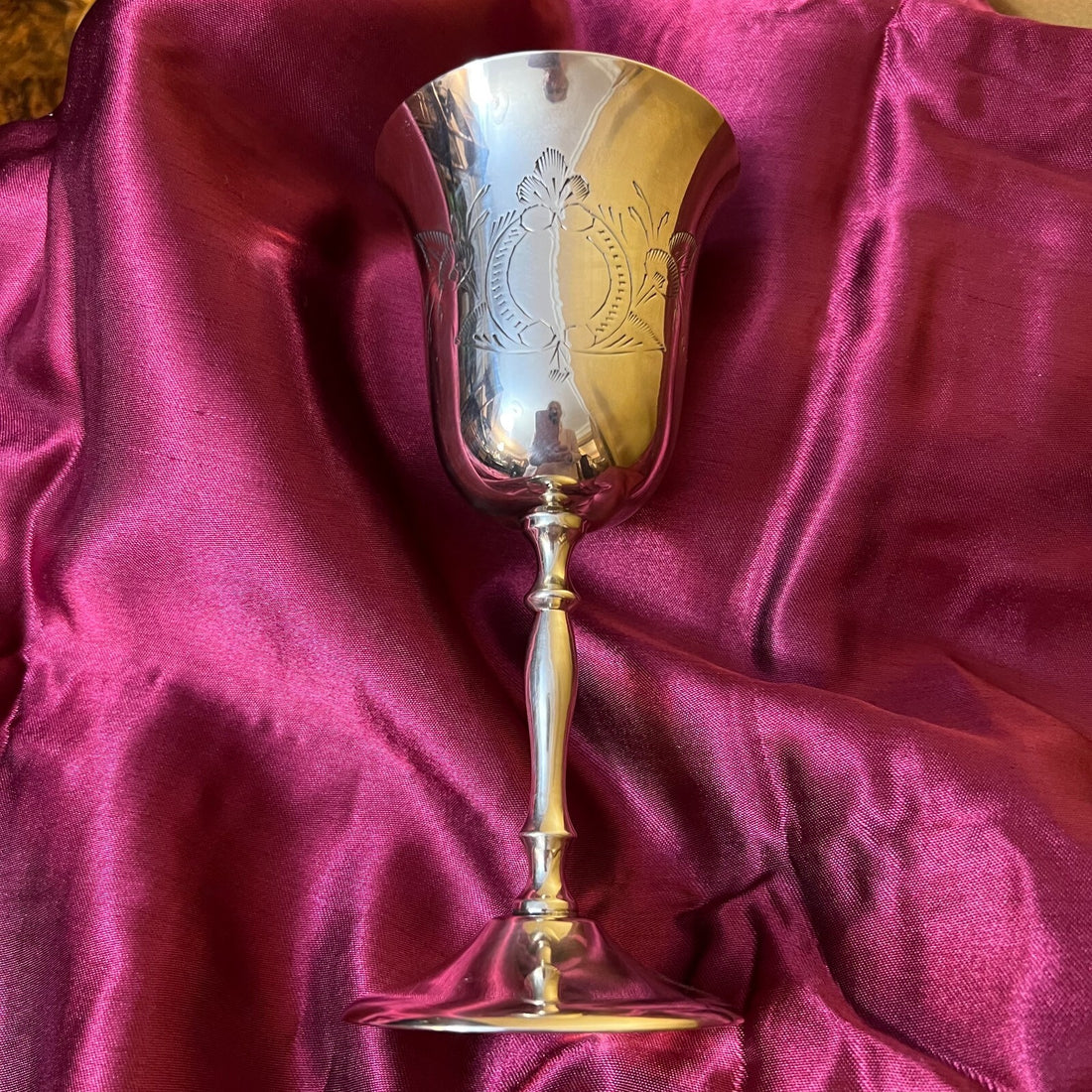 Vintage Silver Plated Wine Glass