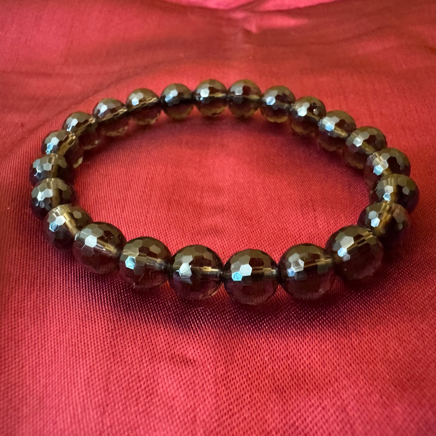 Smokey Grey Beaded Stretch Bracelet 