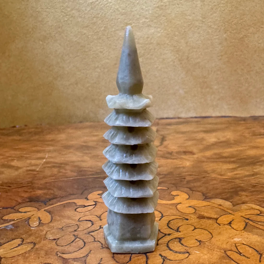 Vintage Stone Carved Miniature Pagoda Tower