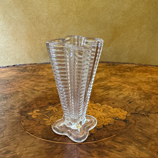 Vintage Stripe Design Glass Vase