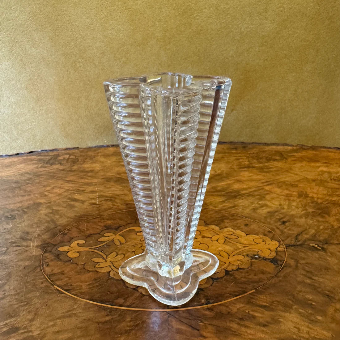 Vintage Stripe Design Glass Vase