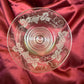 Stuart Crystal Etched Grapes & Leaves Footed Desserts Bowl