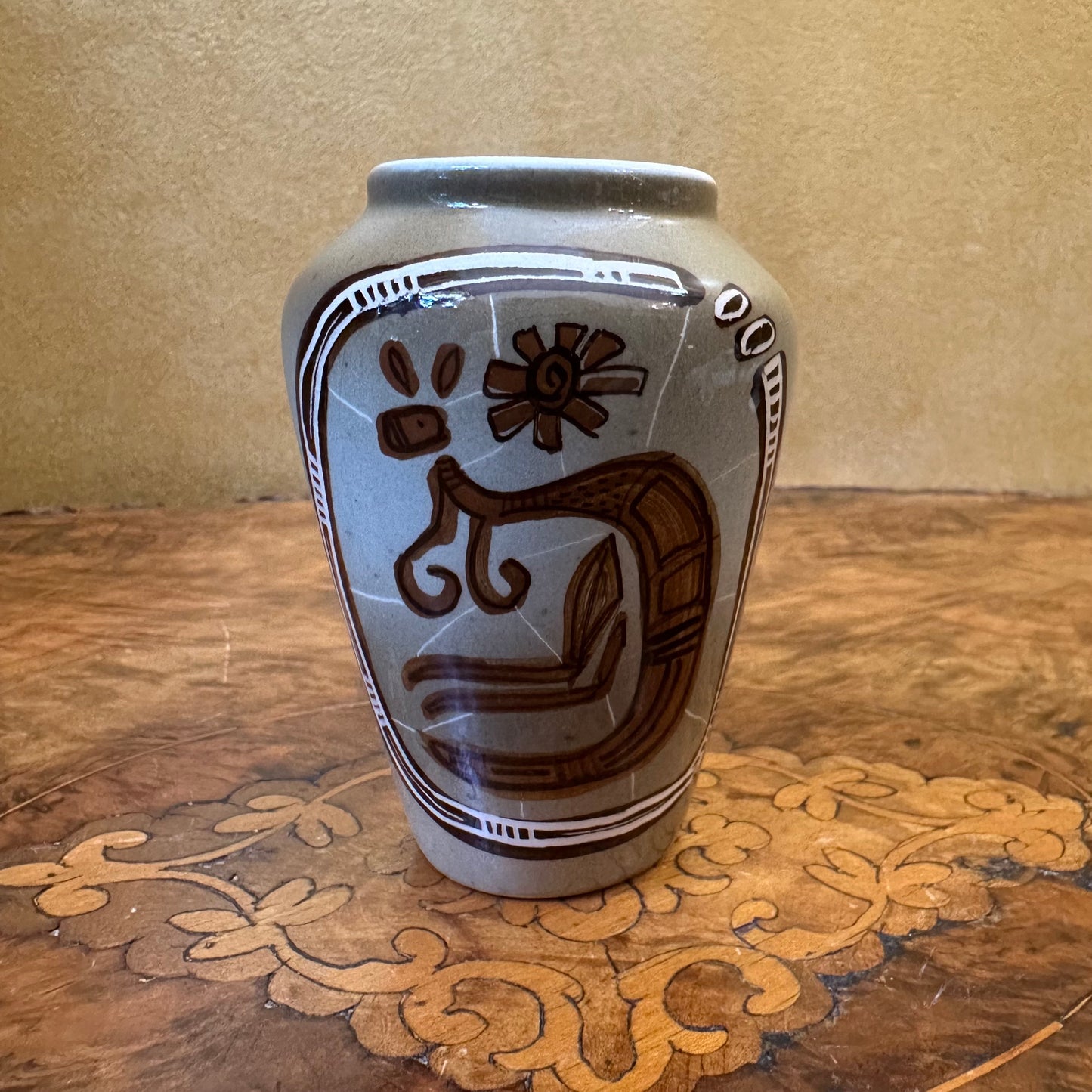 Studio Anna Australia Hand-Painted Kangaroo Print Small Vase 