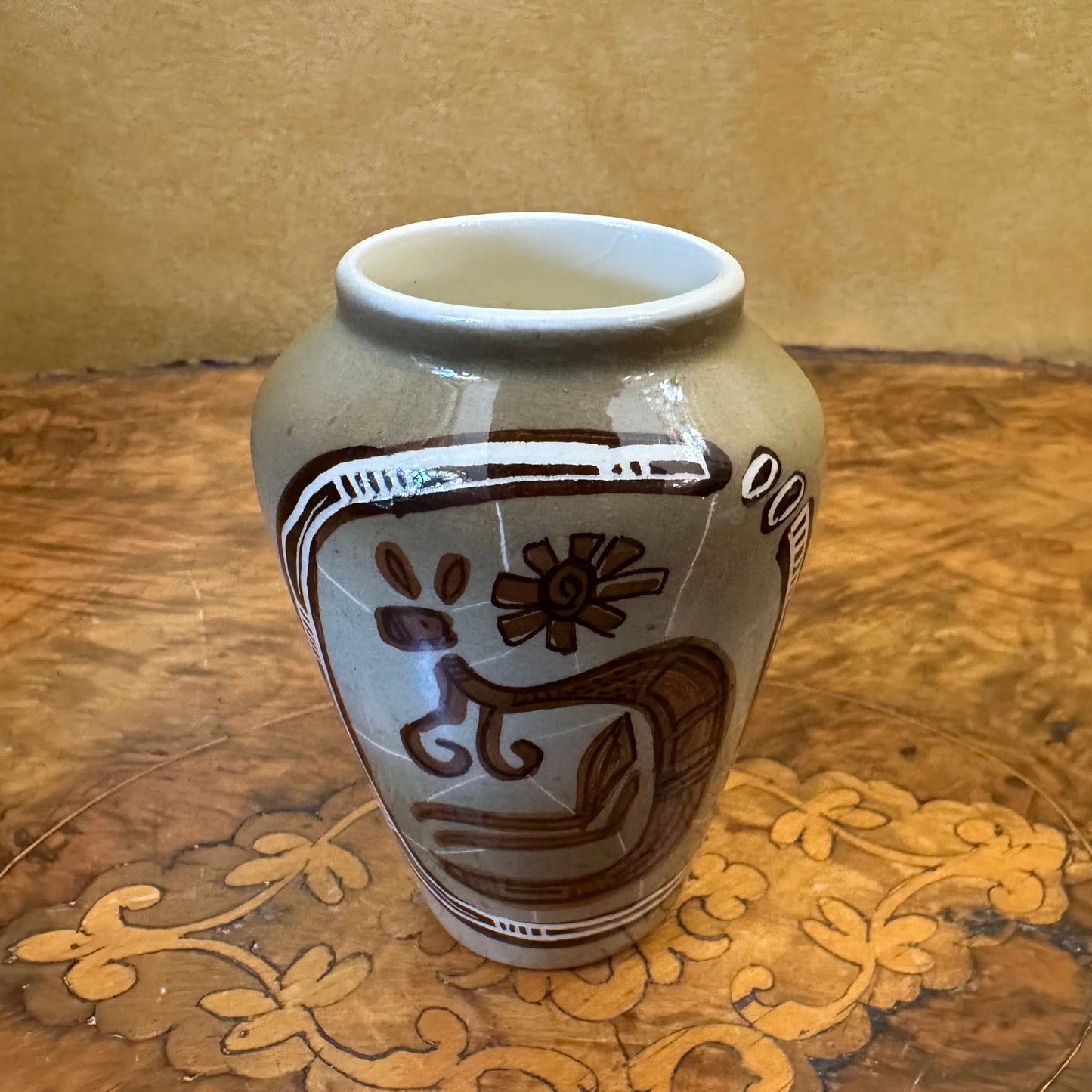 Studio Anna Australia Hand-Painted Kangaroo Print Vase 