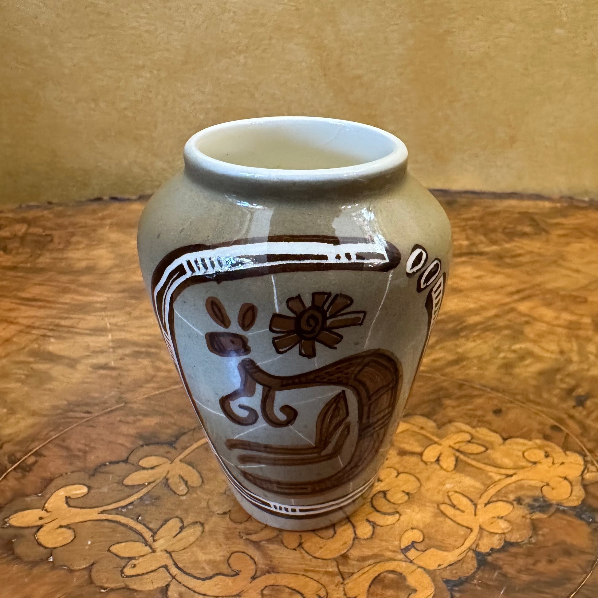 Studio Anna Australia Hand-Painted Kangaroo Print Vase 