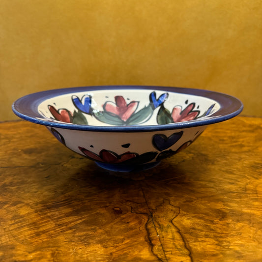 Studio Art Blue Floral Fruit Bowl 