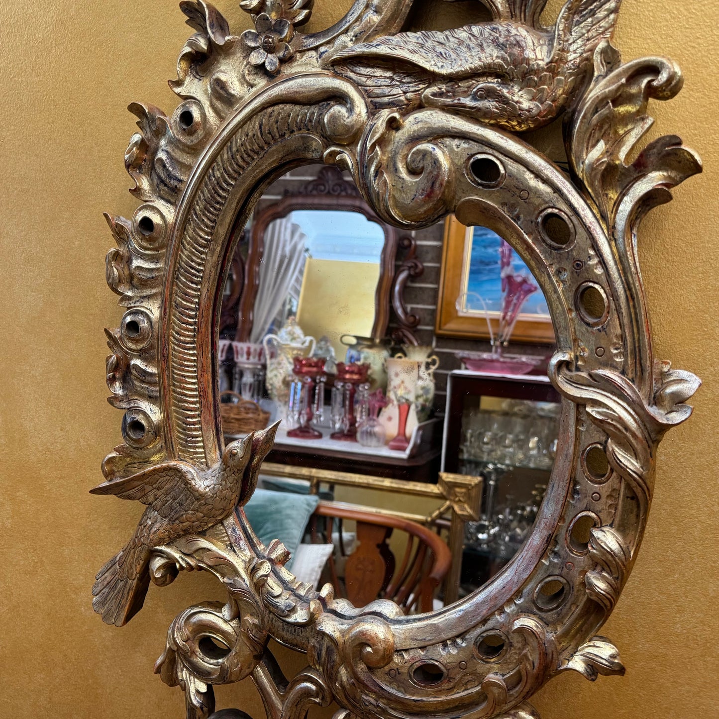 Style Gold Gilt Wood Frame Mirror 