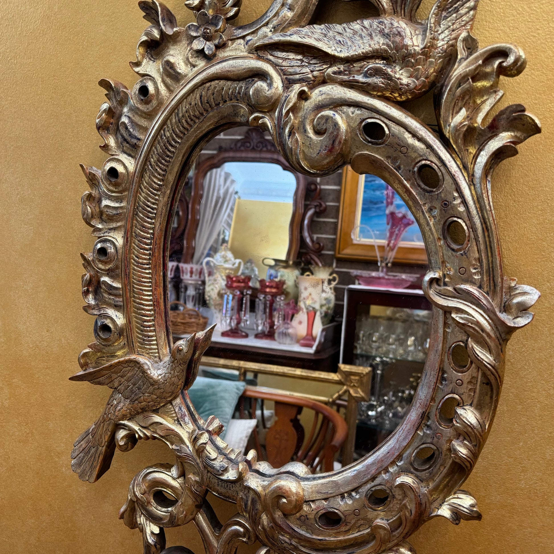 Style Gold Gilt Wood Frame Mirror 