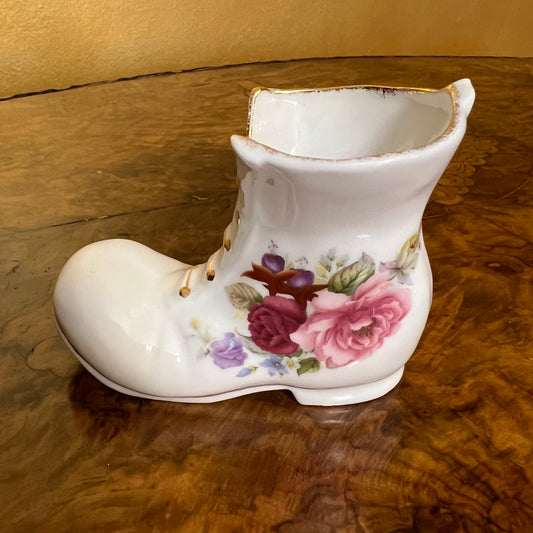 Summer Rose Porcelain Shoe Boot 
