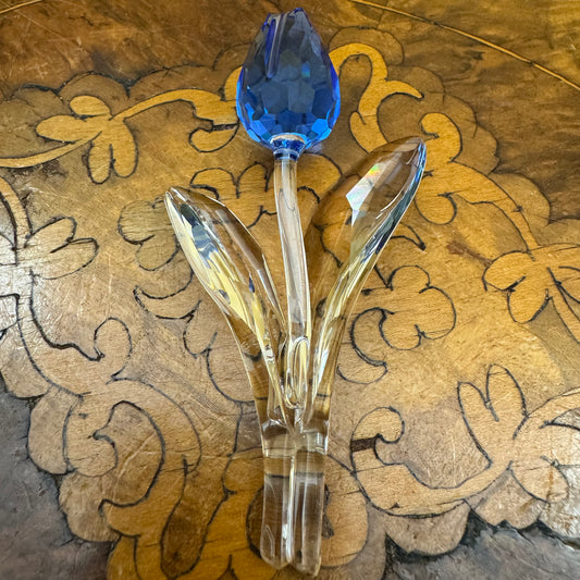 Swarovski Crystal Blue Tulip Flower Ornament 