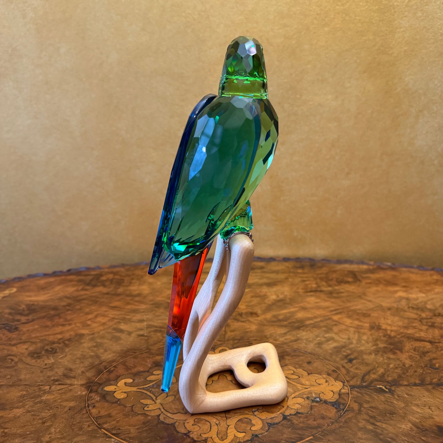 Swarovski Crystal Macaw Paradise Birds Wooden 