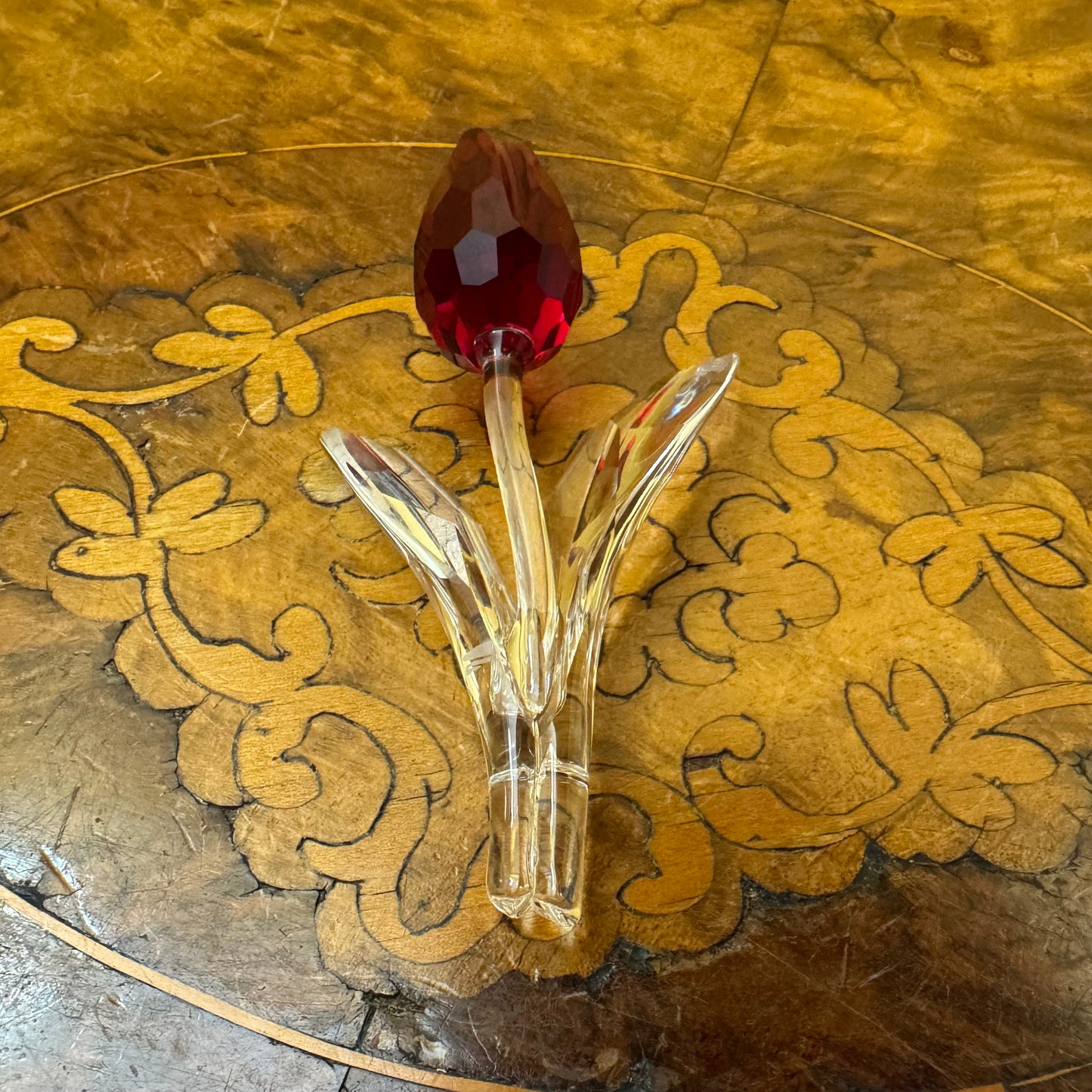 Swarovski Crystal Red Tulip Flower Ornament 