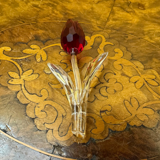 Swarovski Crystal Red Tulip Flower Ornament 