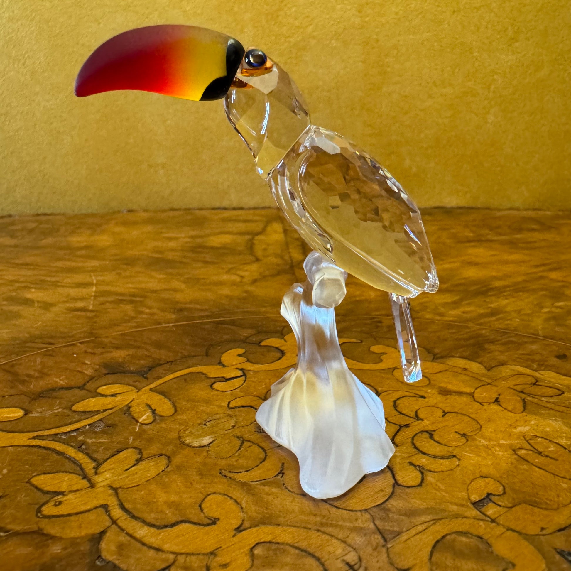 Swarovski Crystal Toucan On Branch Figurine 