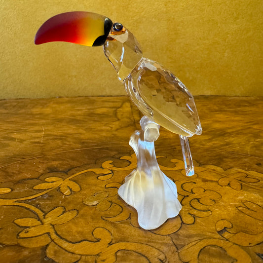 Swarovski Crystal Toucan On Branch Figurine 