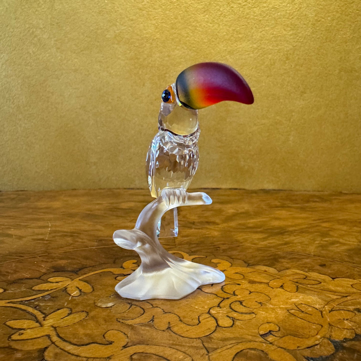 Swarovski Crystal Toucan On Branch Statue 