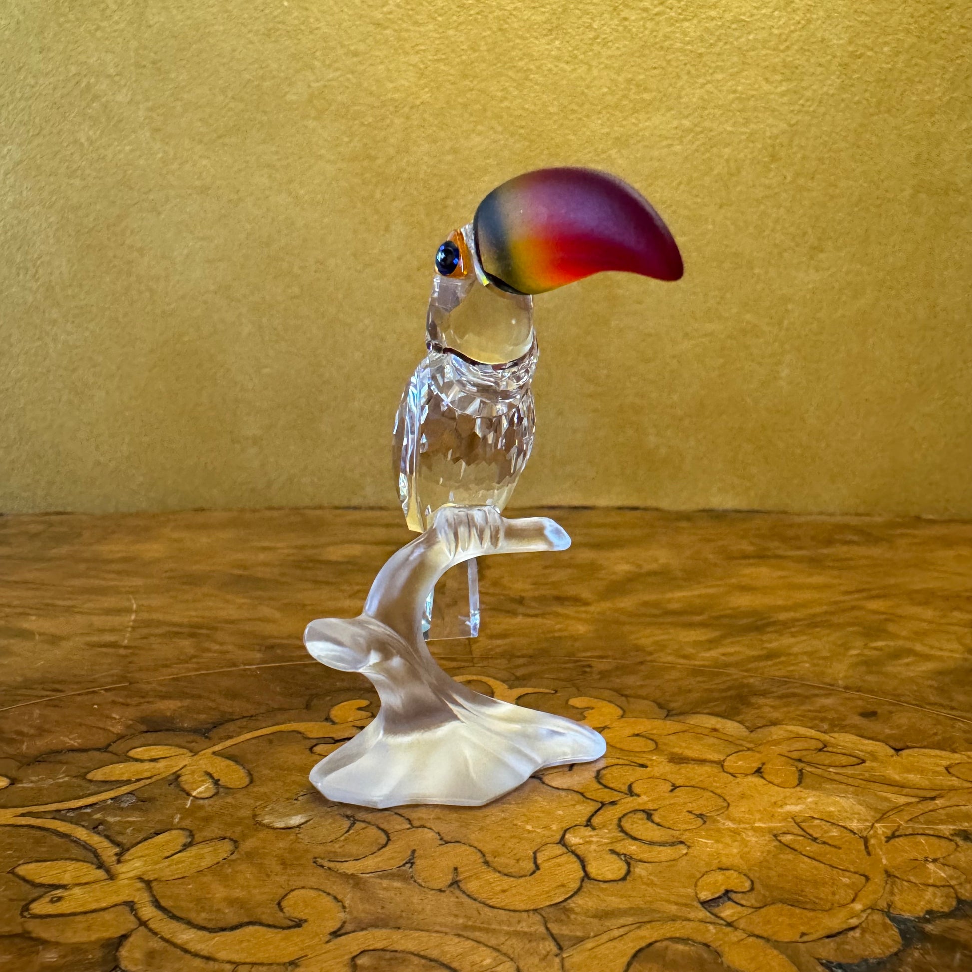 Swarovski Crystal Toucan On Branch Statue 