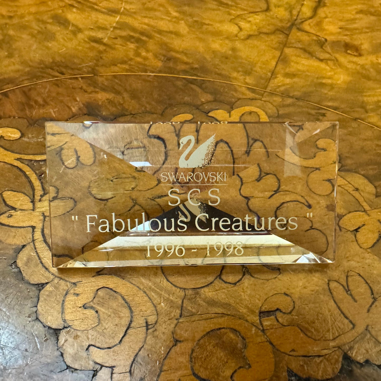 Swarovski Crystals SCS Fabulous Creatures Title Plaque 1996-1998