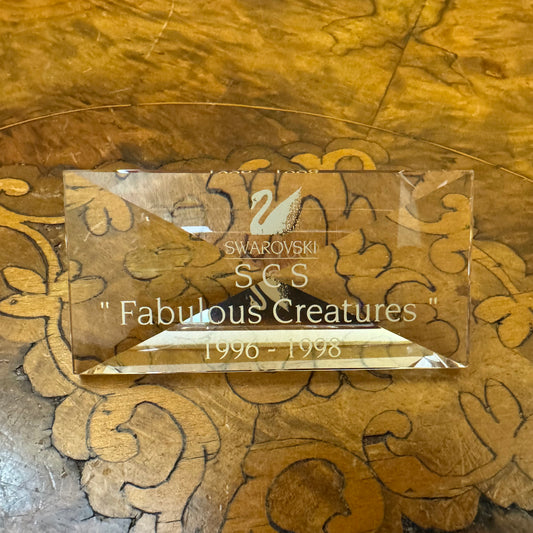 Swarovski Crystals SCS Fabulous Creatures Title Plaque 1996-1998