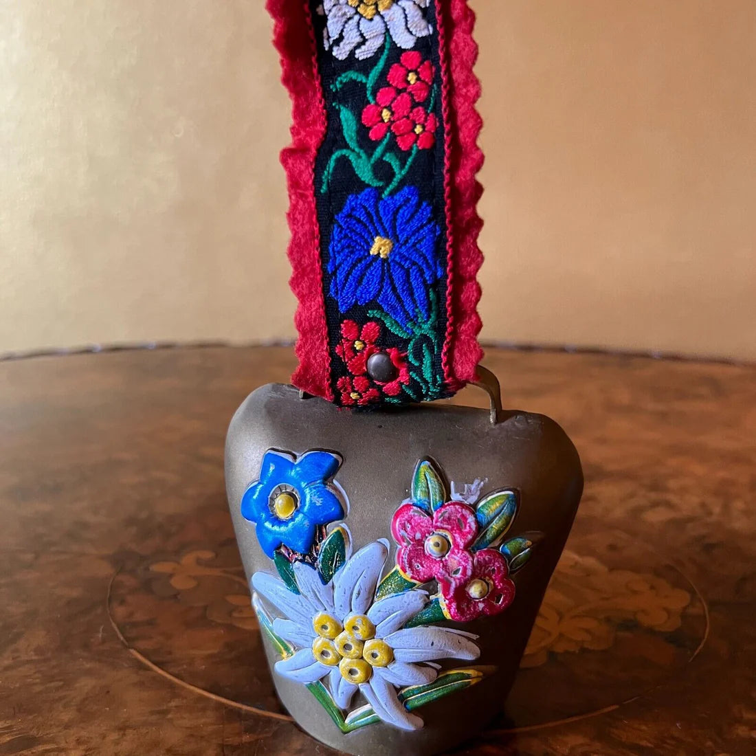 Vintage Swiss Hand Painted Cow Bell