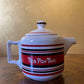 Tea for Two Red White Black Teapot