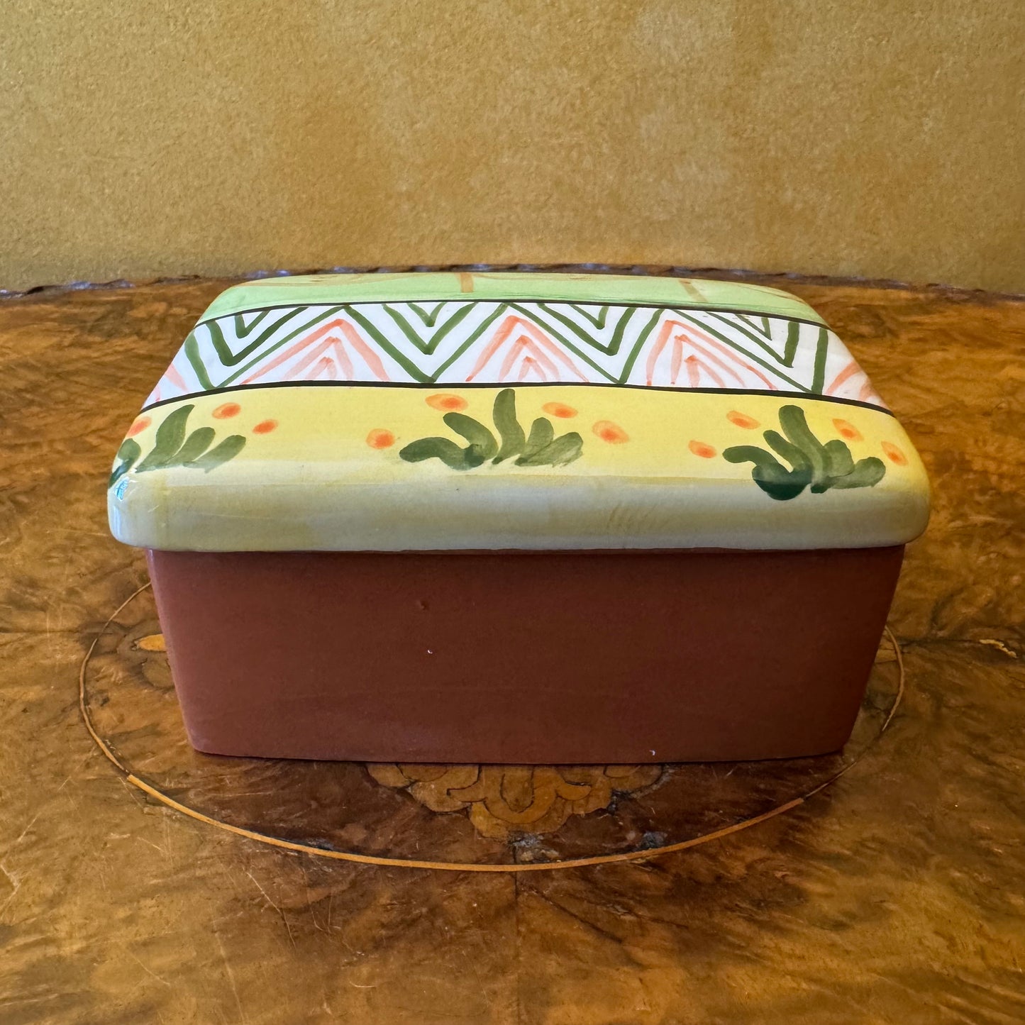 Terracotta Rectangle Geo Print Trinket Box 