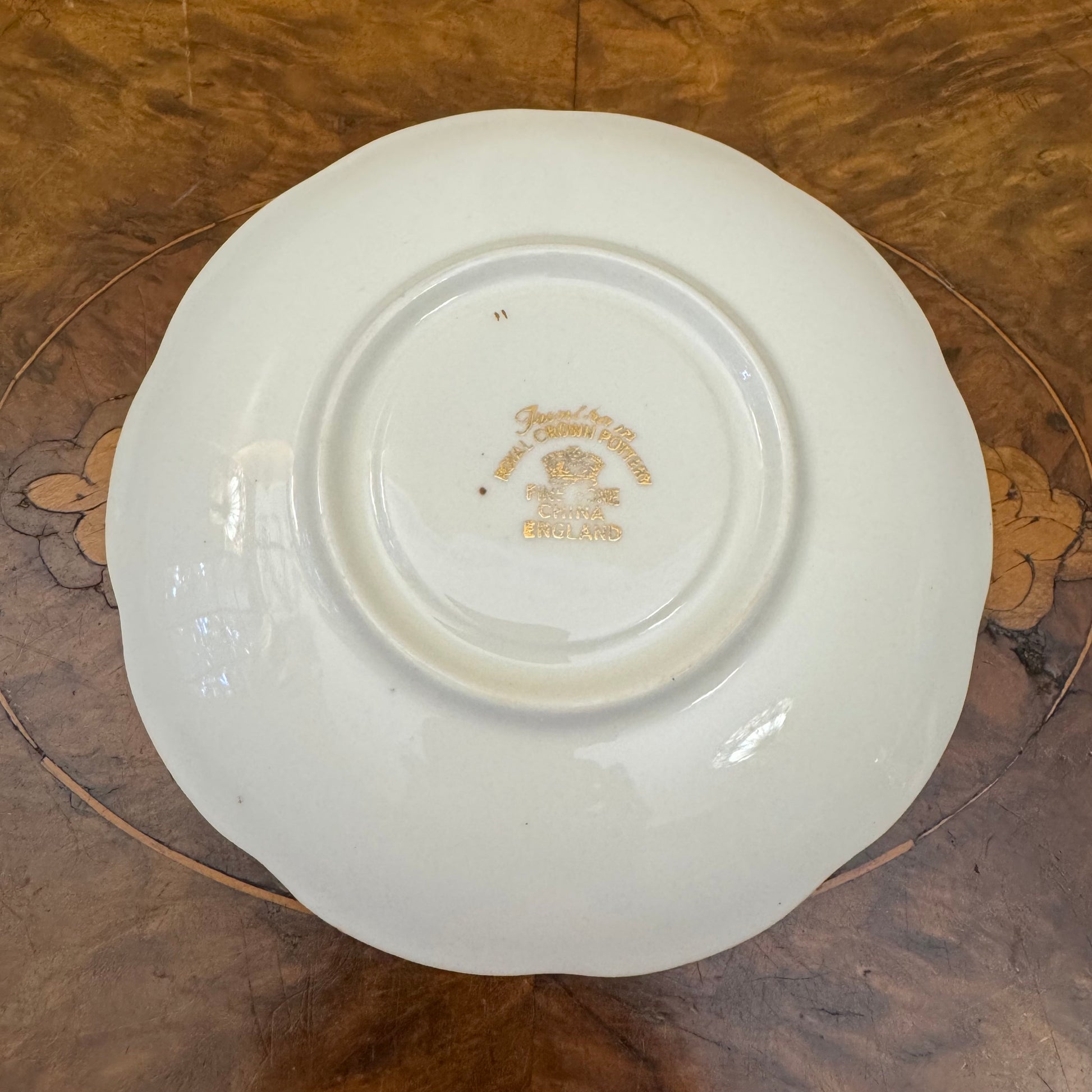 Trentham Royal Crown Pottery Floral Saucer Plate 
