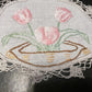 Vintage Tulip Embroidered Doily