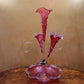 Victorian Cranberry Glass Epergne