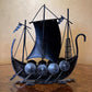 Vintage Viking Metal Ship