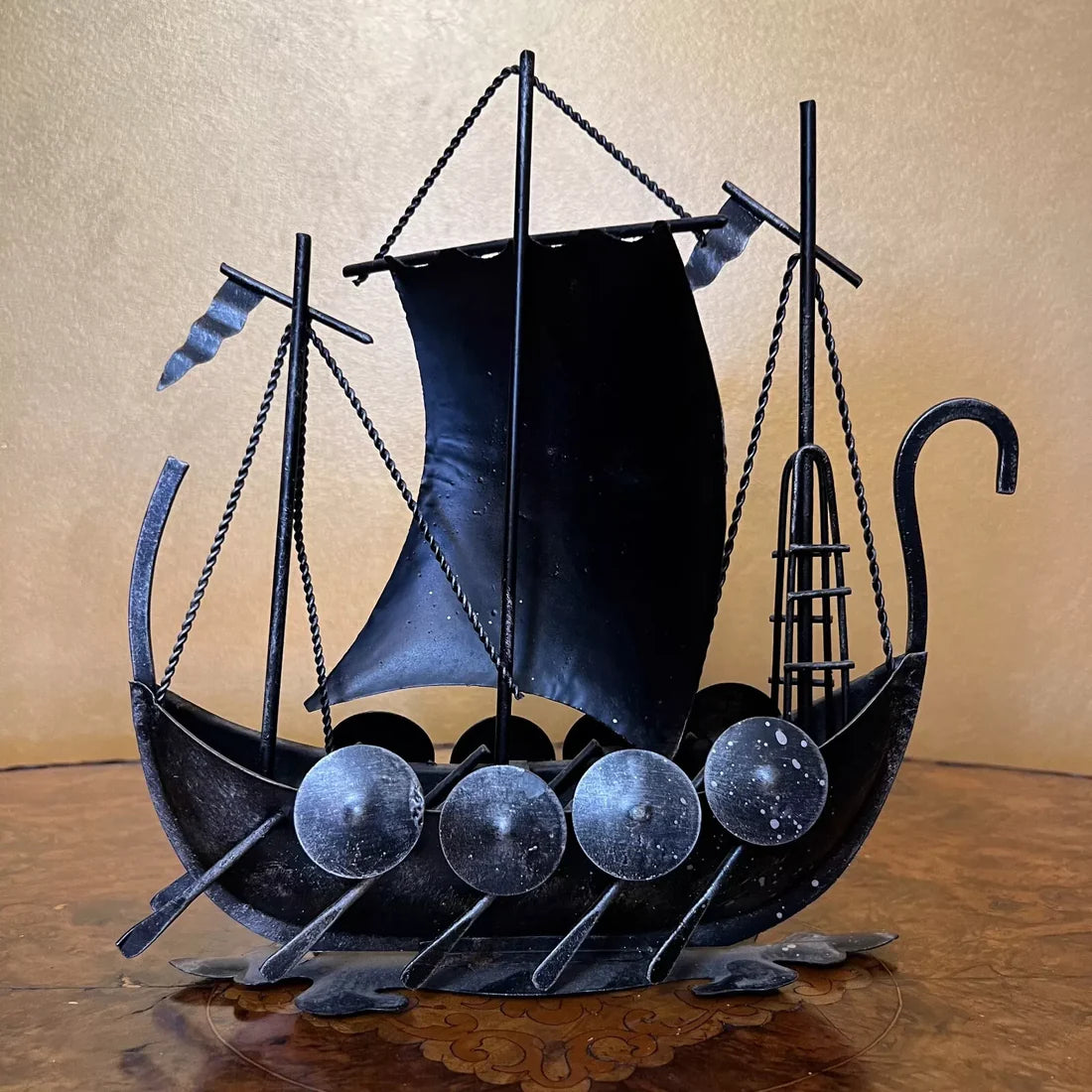 Vintage Viking Metal Ship