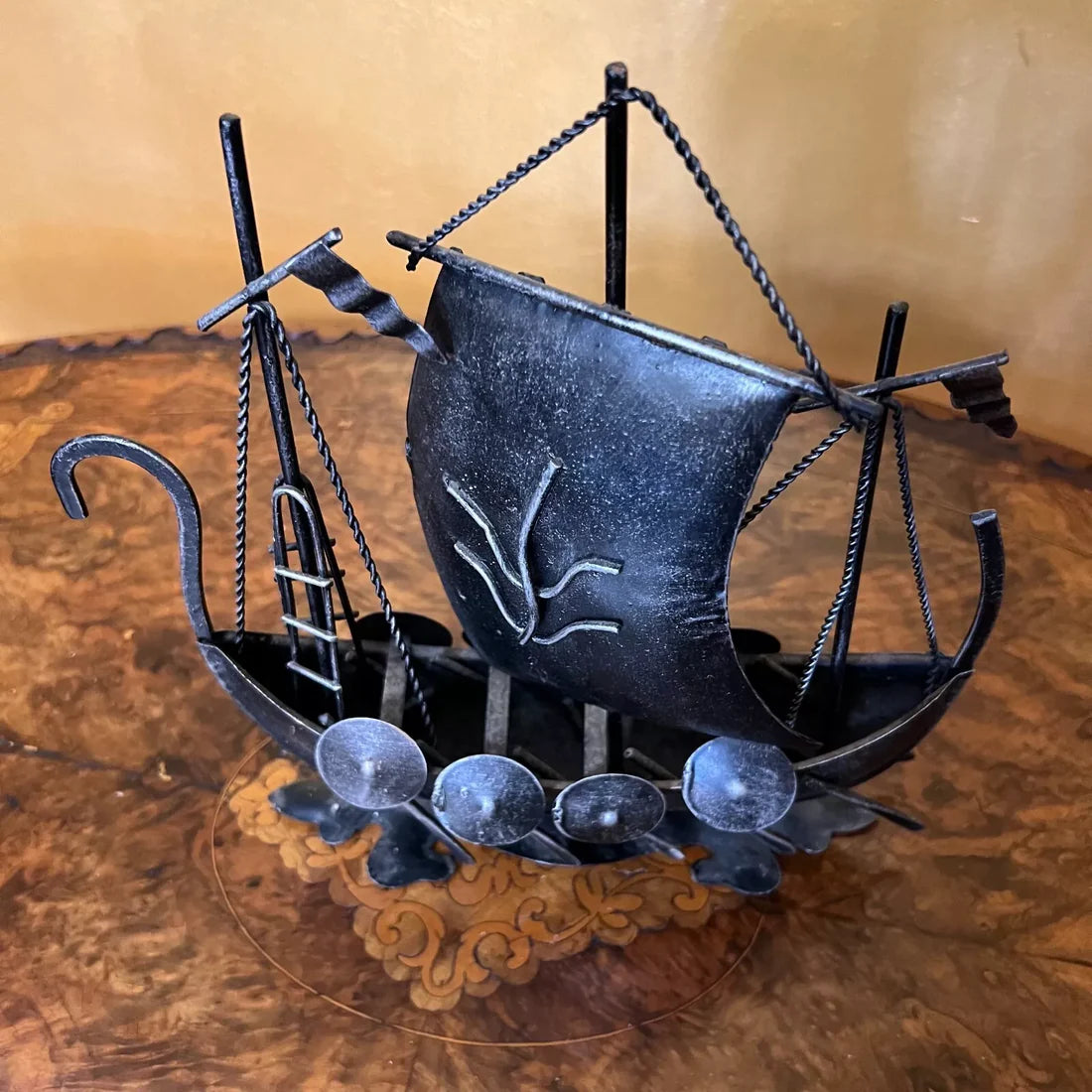 Vintage Viking Metal Ship