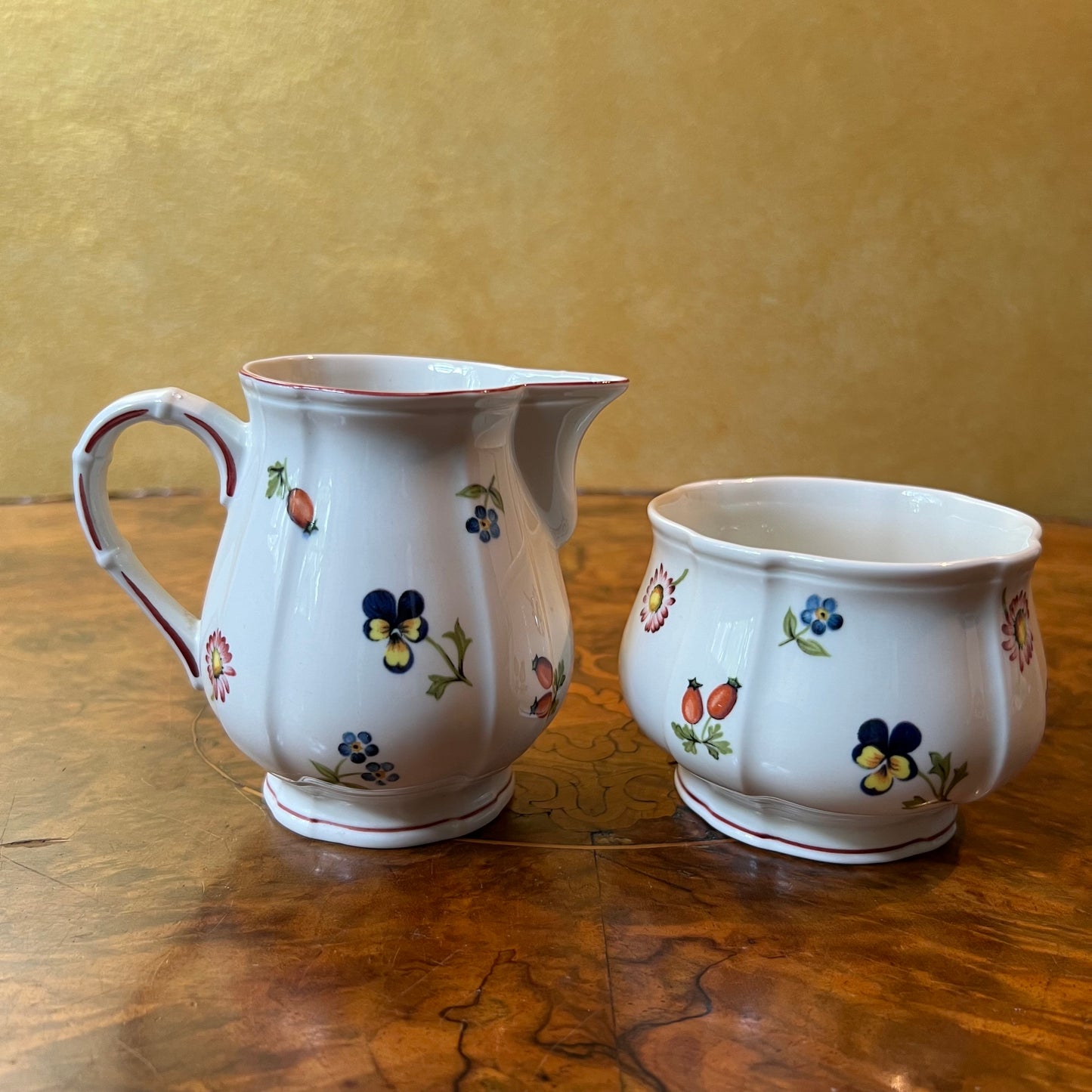 Villeroy & Boch Petite Fleur Creamer & Sugar Bowl