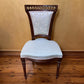 Vintage Floral Mint Wooden Chairs Pair
