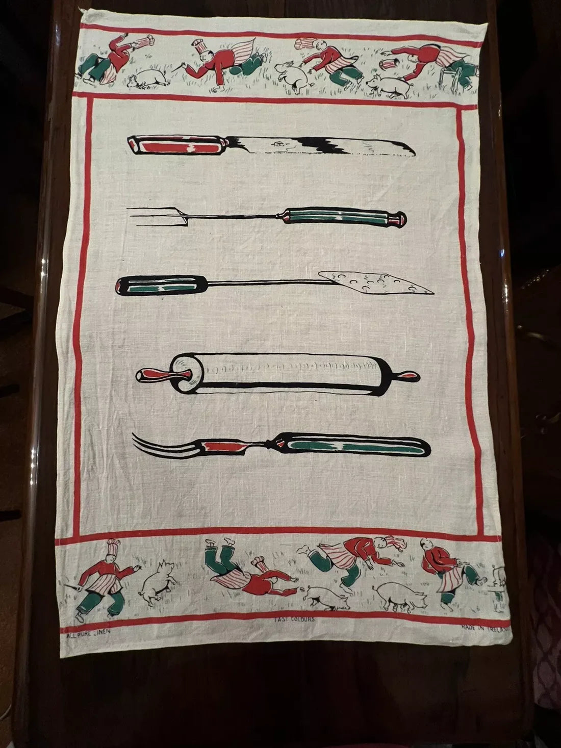 Vintage Irish Pure Linen Tea Towel