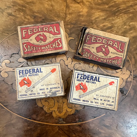 Vintage 1940s Federal Matches Set Of Four