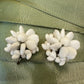 Vintage 1940s Western Germany Milk Glass Bead Cluster Flower Screw Back Earrings