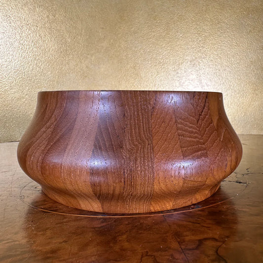 Vintage 1950s Scan Look Wooden Bowl
